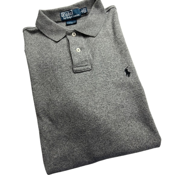 Polo Ralph Lauren Other - Polo Ralph Lauren Polo Mens Large Gray Custom Fit Short Sleeve Embroidered E28